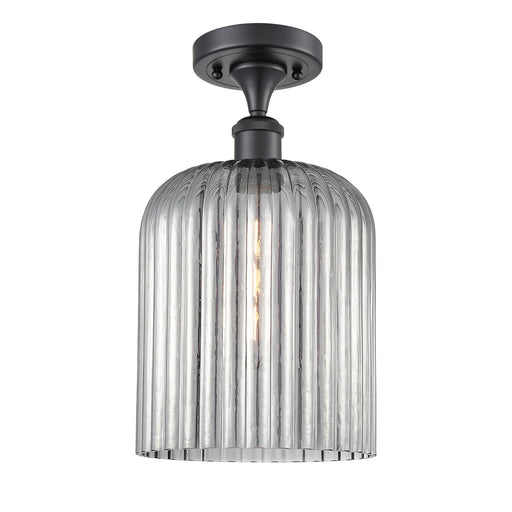 Innovations Bridal Veil 5in 1-Light Semi-Flush | Art Nouveau Matte Black and Light Smoke Glass | Bedroom & Hallway | Model 516-1C-BK-G559-8SM