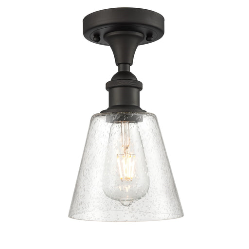 Innovations Caton 6in 1-Light Semi-Flush | Industrial Oil Rubbed Bronze and Frosted Glass | Hallway & Entryway | 6 x 6 x 9 in | Model 516-1C-OB-G454