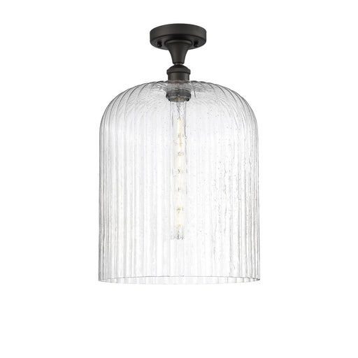 Innovations Bridal Veil 5in 1-Light Semi-Flush | Art Nouveau Oil Rubbed Bronze and Seedy Glass | Entryway & Hallway | Model 516-1C-OB-G559-12SDY