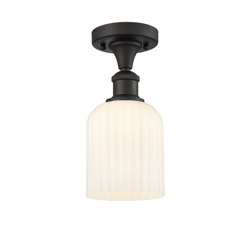 Innovations Ballston Bridal Veil 1Lt 5" Semi-Flush, BZ/GW - 516-1C-OB-G559-5GWH