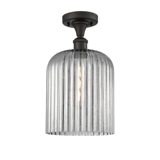 Innovations Bridal Veil 5in 1-Light Semi-Flush | Art Nouveau Oil Rubbed Bronze and Light Smoke Glass | Entryway & Hallway | Model 516-1C-OB-G559-8SM