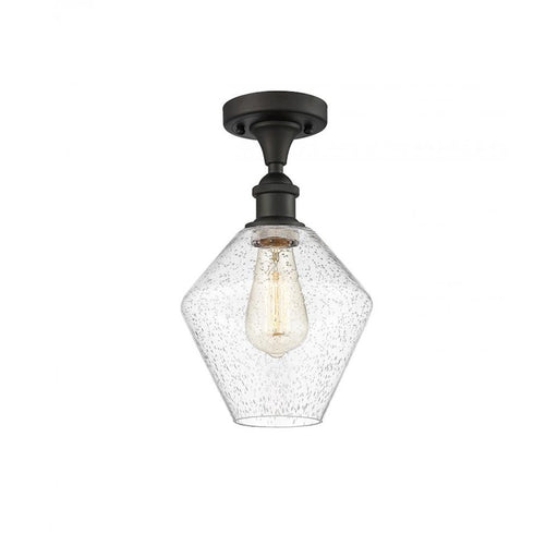 Innovations Ballston Cindyrella 8in 1-Light Semi-Flush Mount | Nautical Art Nouveau Oil Rubbed Bronze and Seedy Glass | Entryway | Model 516-1C-OB-G654-8