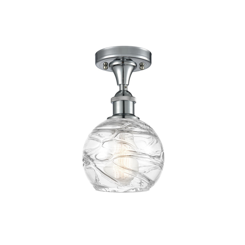 Innovations Athens Deco Swirl 6in 1-Light Semi-Flush | Industrial Polished Chrome and Clear Glass | Entryway & Bedroom | Model 516-1C-PC-G1213-6CL