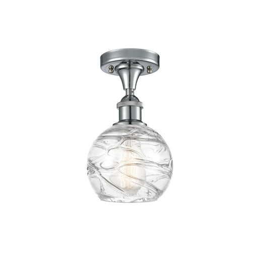 Innovations Athens Deco Swirl 6in 1-Light Semi-Flush | Industrial Polished Chrome and Clear Glass | Entryway & Bedroom | Model 516-1C-PC-G1213-6CL