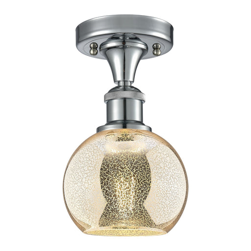 Innovations Athens 6in 1-Light Semi-Flush Mount | Industrial Polished Chrome and Mercury Glass | Hallway & Bedroom | Model 516-1C-PC-G128-6