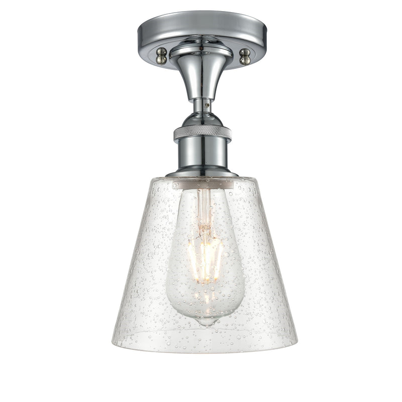 Innovations Caton 6in 1-Light Semi-Flush Mount | Industrial Polished Chrome and Frosted Glass | Hallway & Bedroom | Model 516-1C-PC-G454
