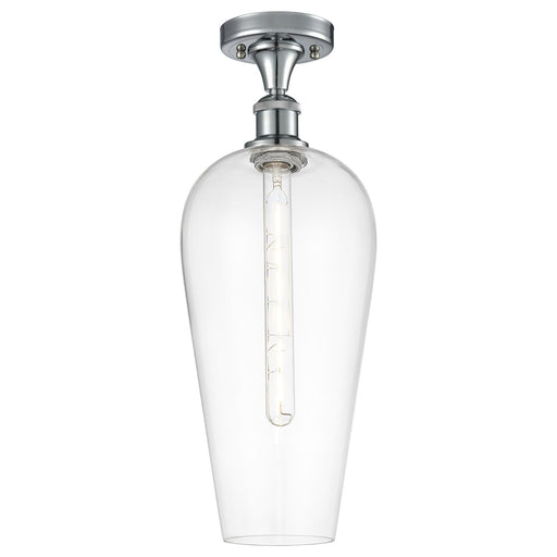 Innovations Chelsea 8in 1-Light Semi-Flush Mount | Industrial Polished Chrome and Clear Glass | Hallway & Bedroom | Model 516-1C-PC-G456-8CL