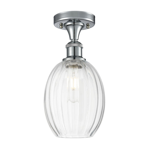 Innovations Preston Bulb 6in 1-Light Semi-Flush | Industrial Polished Chrome and Clear Glass | Kitchen & Hallway | Model 516-1C-PC-G459-6CL