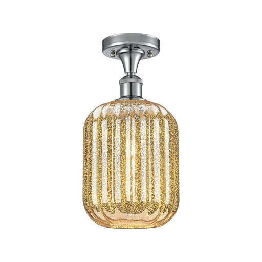 Innovations Preston Cylinder 7in 1-Light Semi-Flush | Industrial Polished Chrome and Mercury Glass | Kitchen & Hallway | Model 516-1C-PC-G460-7ME