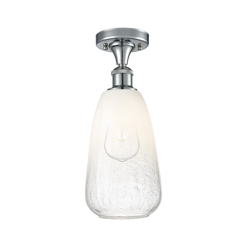Innovations Brookhaven Almond 6in 1-Light Semi-Flush | Industrial Polished Chrome and Opal Glass | Kitchen & Hallway | Model 516-1C-PC-G480-6OP