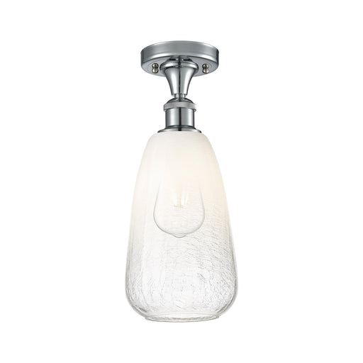 Innovations Brookhaven Almond 6in 1-Light Semi-Flush | Industrial Polished Chrome and Opal Glass | Kitchen & Hallway | Model 516-1C-PC-G480-6OP