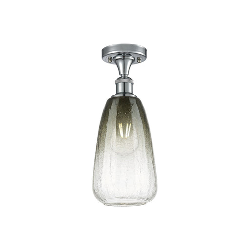 Innovations Brookhaven Almond 6in 1-Light Semi-Flush | Industrial Polished Chrome and Slate Glass | Kitchen & Hallway | Model 516-1C-PC-G480-6SL