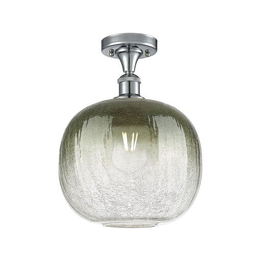 Innovations Brookhaven Sphere 10.5in 1-Light Semi-Flush | Industrial Polished Chrome and Slate Glass | Kitchen & Hallway | Model 516-1C-PC-G481-10SL