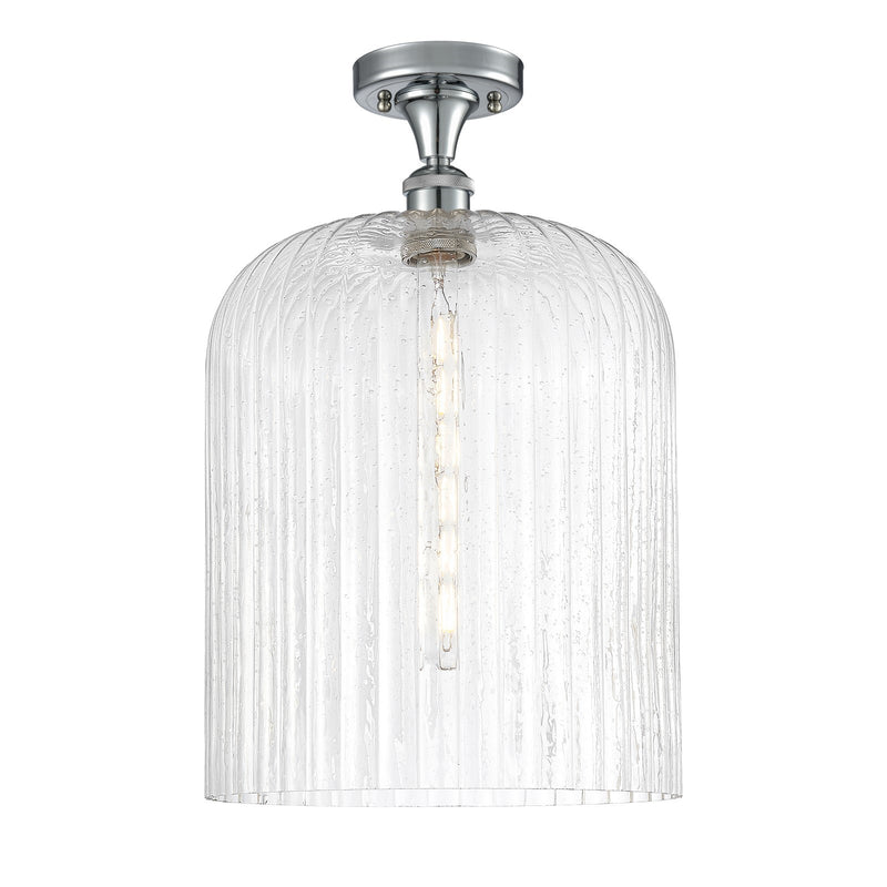 Innovations Bridal Veil 5in 1-Light Semi-Flush | Art Nouveau Polished Chrome and Seedy Glass | Hallway & Bathroom | Model 516-1C-PC-G559-12SDY