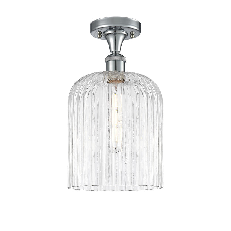 Innovations Bridal Veil 5in 1-Light Semi-Flush | Art Nouveau Polished Chrome and Clear Glass | Hallway & Foyer | Model 516-1C-PC-G559-8CL