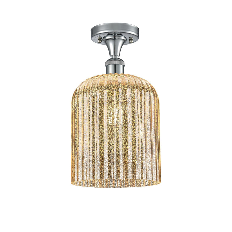 Innovations Bridal Veil 5in 1-Light Semi-Flush | Art Nouveau Polished Chrome and Mercury Glass | Damp-Rated Hallway | Model 516-1C-PC-G559-8ME