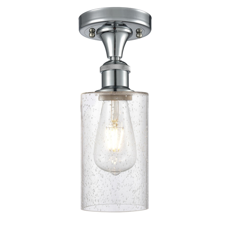 Innovations Clymer 4in 1-Light Semi-Flush | Transitional Polished Chrome and Seedy Glass | Kitchen & Hallway | Model 516-1C-PC-G804