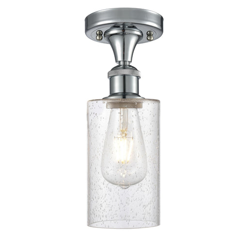 Innovations Clymer 4in 1-Light Semi-Flush | Transitional Polished Chrome and Seedy Glass | Kitchen & Hallway | Model 516-1C-PC-G804