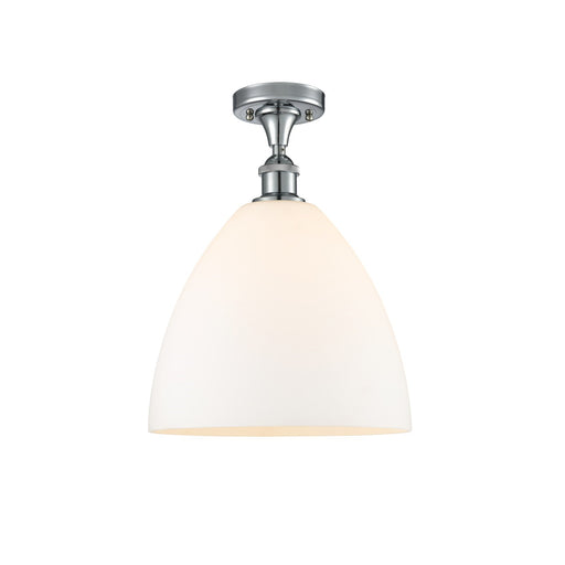 Innovations Bristol 12in 1-Light Semi-Flush | Industrial Polished Chrome and Matte White Glass | Hallway & Entryway | Model 516-1C-PC-GBD-121