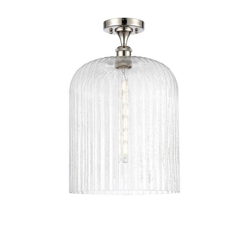 Innovations Bridal Veil 5in 1-Light Semi-Flush | Art Nouveau Polished Nickel and Seedy Glass | Hallway & Bedroom | Model 516-1C-PN-G559-12SDY