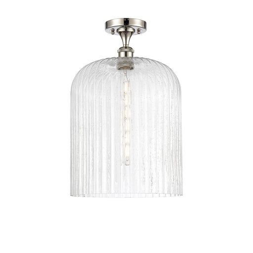 Innovations Bridal Veil 5in 1-Light Semi-Flush | Art Nouveau Polished Nickel and Seedy Glass | Hallway & Bedroom | Model 516-1C-PN-G559-12SDY