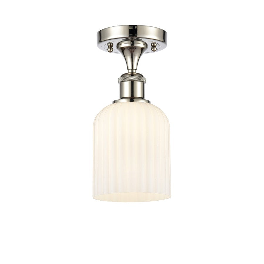 Innovations Ballston Bridal Veil 1Lt 5" Semi-Flush, PN/GW - 516-1C-PN-G559-5GWH
