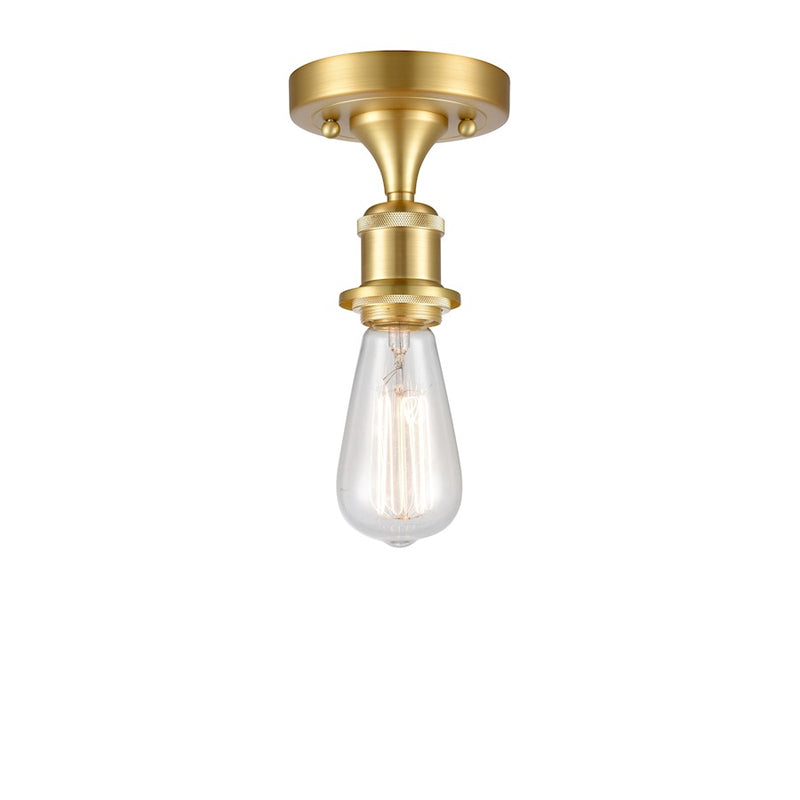 Innovations Ballston Bare Bulb 1 Light Semi-Flush Mount 1C, Gold