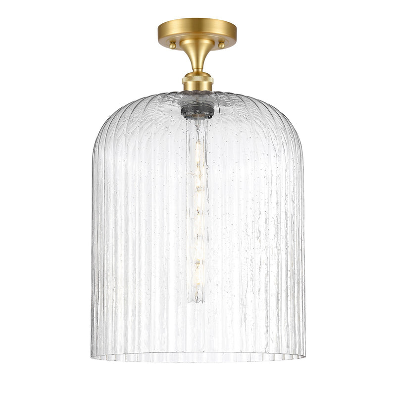 Innovations Bridal Veil 5in 1-Light Semi-Flush | Art Nouveau Satin Gold and Seedy Glass | Dining Room & Foyer | Model 516-1C-SG-G559-12SDY