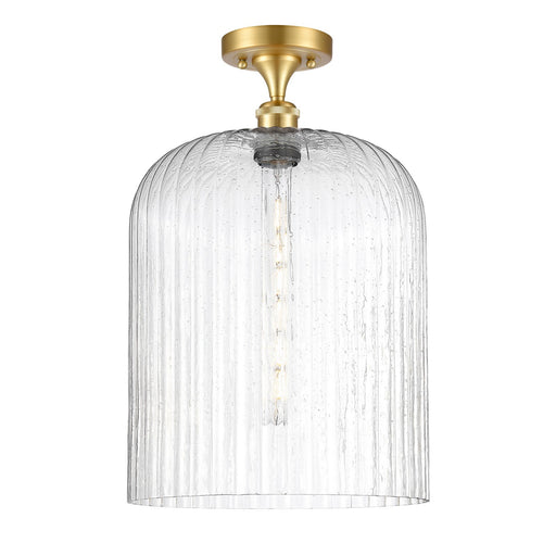 Innovations Bridal Veil 5in 1-Light Semi-Flush | Art Nouveau Satin Gold and Seedy Glass | Dining Room & Foyer | Model 516-1C-SG-G559-12SDY