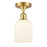 Innovations Ballston Bridal Veil 1Lt 5" Semi-Flush, GD/GW - 516-1C-SG-G559-5GWH