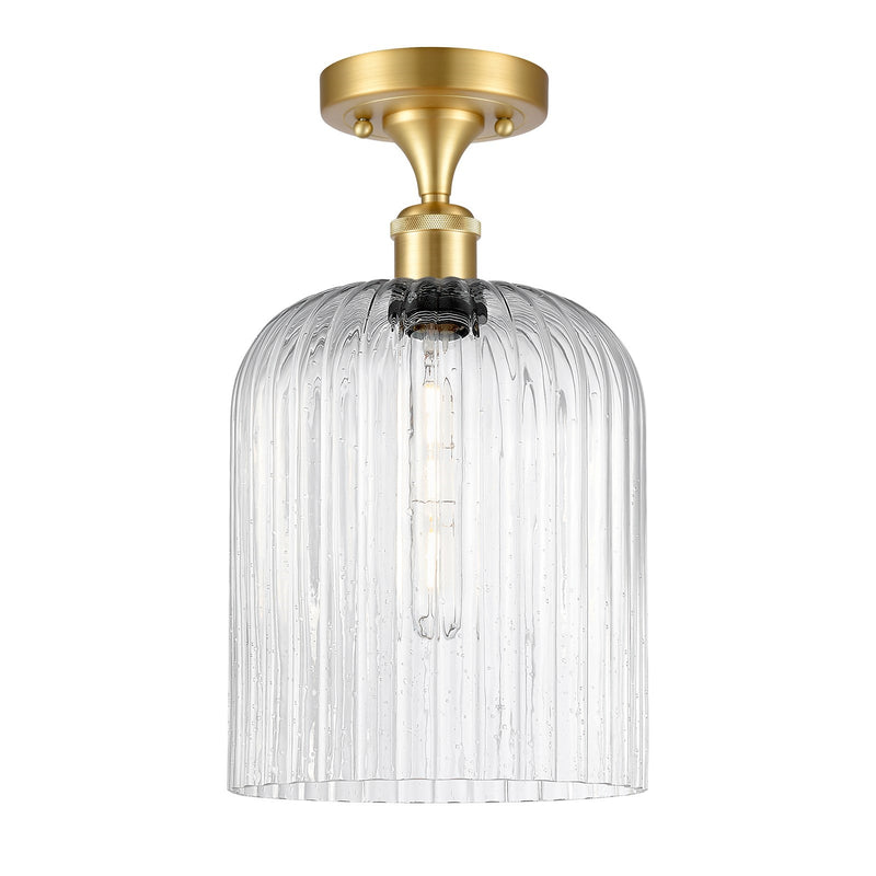 Innovations Bridal Veil 5in 1-Light Semi-Flush | Art Nouveau Satin Gold and Seedy Glass | Dining Room & Foyer | Model 516-1C-SG-G559-8SDY