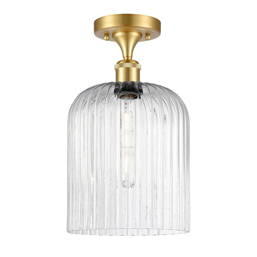 Innovations Bridal Veil 5in 1-Light Semi-Flush | Art Nouveau Satin Gold and Seedy Glass | Dining Room & Foyer | Model 516-1C-SG-G559-8SDY
