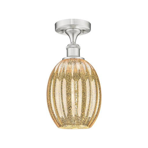 Innovations Preston Bulb 6in 1-Light Semi-Flush | Industrial Brushed Satin Nickel and Mercury Glass | Kitchen & Hallway | Model 516-1C-SN-G459-6ME