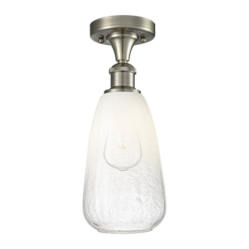 Innovations Brookhaven Almond 6in 1-Light Semi-Flush | Industrial Brushed Satin Nickel and Opal Glass | Hallway & Foyer | Model 516-1C-SN-G480-6OP
