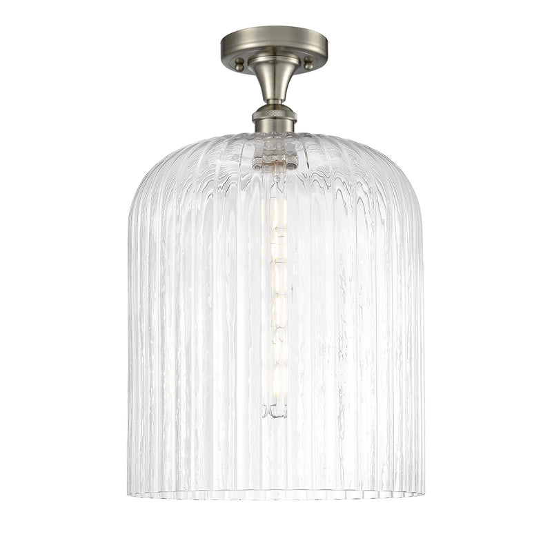 Innovations Bridal Veil 5in 1-Light Semi-Flush | Art Nouveau Brushed Satin Nickel and Clear Glass | Bedroom & Hallway | Model 516-1C-SN-G559-12CL