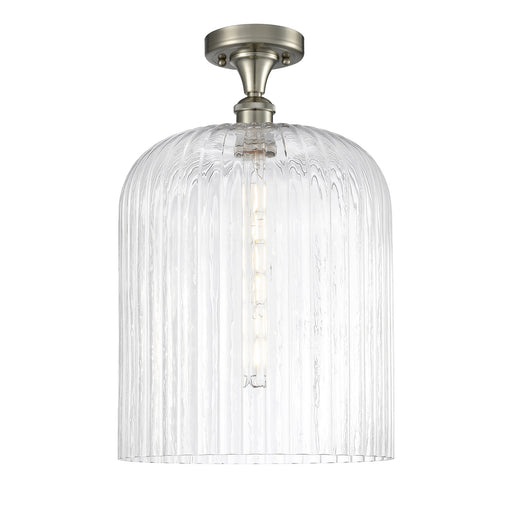 Innovations Bridal Veil 5in 1-Light Semi-Flush | Art Nouveau Brushed Satin Nickel and Clear Glass | Bedroom & Hallway | Model 516-1C-SN-G559-12CL