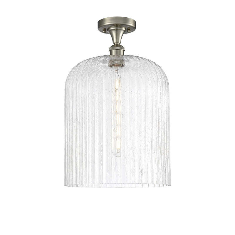 Innovations Bridal Veil 5in 1-Light Semi-Flush | Art Nouveau Brushed Satin Nickel and Seedy Glass | Hallway & Entryway | Model 516-1C-SN-G559-12SDY