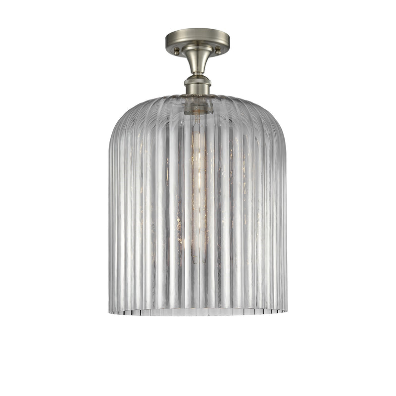 Innovations Bridal Veil 5in 1-Light Semi-Flush | Art Nouveau Brushed Satin Nickel and Light Smoke Glass | Hallway | Model 516-1C-SN-G559-12SM