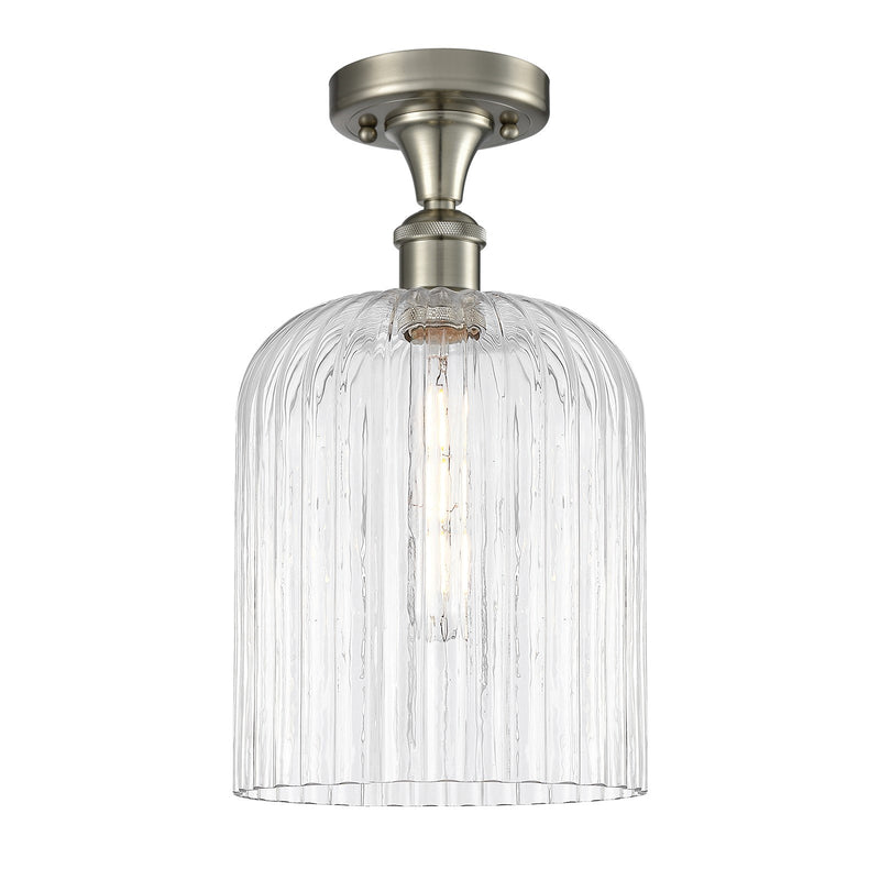 Innovations Bridal Veil 5in 1-Light Semi-Flush | Art Nouveau Brushed Satin Nickel and Clear Glass | Hallway & Entryway | Model 516-1C-SN-G559-8CL