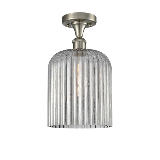 Innovations Bridal Veil 5in 1-Light Semi-Flush Mount | Art Nouveau Brushed Satin Nickel and Light Smoke Glass | Hallway | Model 516-1C-SN-G559-8SM