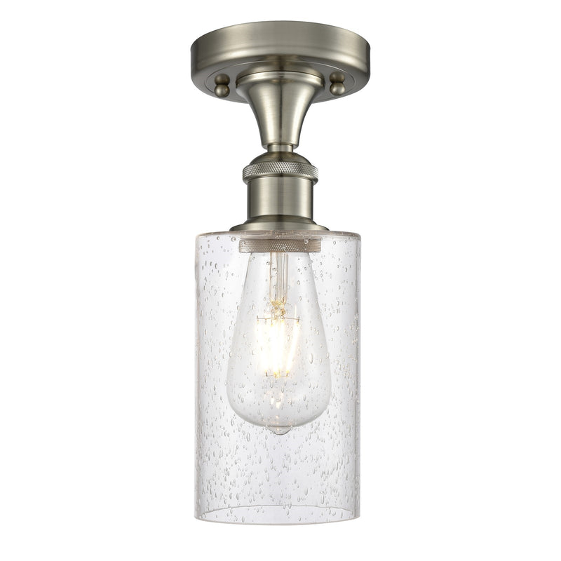 Innovations Clymer 4in 1-Light Semi-Flush | Transitional Brushed Satin Nickel and Seedy Glass | Hallway & Bedroom | Model 516-1C-SN-G804