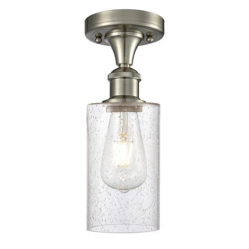 Innovations Clymer 4in 1-Light Semi-Flush | Transitional Brushed Satin Nickel and Seedy Glass | Hallway & Bedroom | Model 516-1C-SN-G804