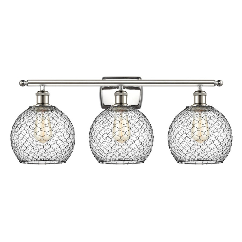 Innovations 516-1C-WPC Bare Bulb 1 Light Semi-Flush, White&Chrome- 516-1C-WPC