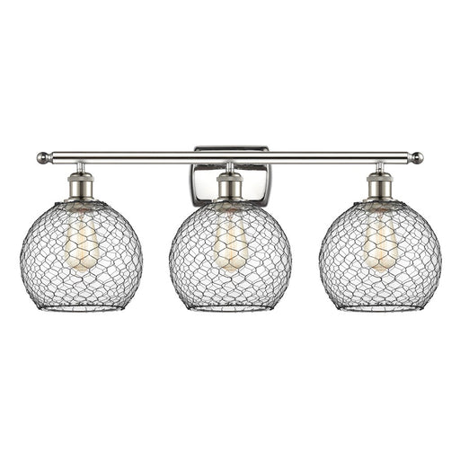Innovations 516-1C-WPC Bare Bulb 1 Light Semi-Flush, White&Chrome- 516-1C-WPC