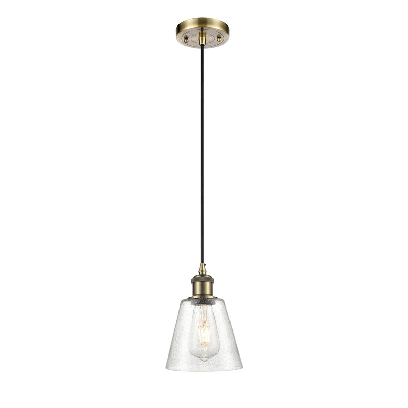Innovations Caton 6in 1-Light Mini Pendant | Antique Brass and Frosted Glass | Kitchen Island & Dining Room | 6 x 6 x 8.5 in | Model 516-1P-AB-G454