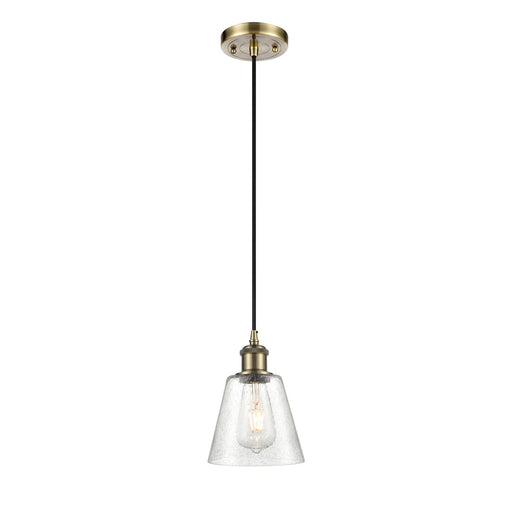 Innovations Caton 6in 1-Light Mini Pendant | Antique Brass and Frosted Glass | Kitchen Island & Dining Room | 6 x 6 x 8.5 in | Model 516-1P-AB-G454