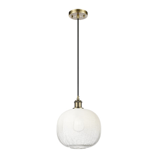Innovations Brookhaven Sphere 10.5in 1-Light Mini Pendant | Antique Brass and Opal Glass | Kitchen Island & Dining Room | Model 516-1P-AB-G481-10OP