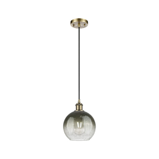 Innovations Brookhaven Globe 8in 1-Light Mini Pendant | Industrial Antique Brass and Slate Glass | Kitchen Island & Dining | Model 516-1P-AB-G483-8SL