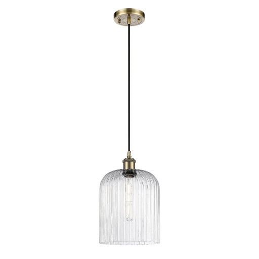 Innovations Bridal Veil 5in 1-Light Mini Pendant | Art Nouveau Antique Brass and Seedy Glass | Kitchen Island & Dining | Model 516-1P-AB-G559-8SDY