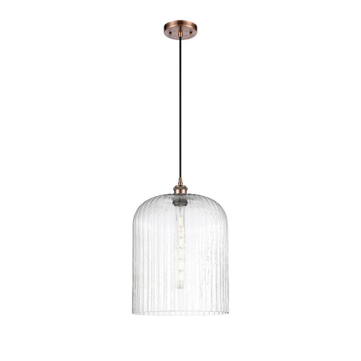 Innovations Bridal Veil 5in 1-Light Mini Pendant | Art Nouveau Antique Copper and Seedy Glass | Kitchen Island & Dining | Model 516-1P-AC-G559-12SDY